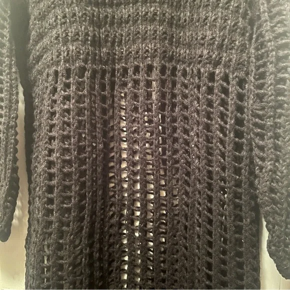 Open Knit Hollow Long Sweater Dress - Picture 6 of 11